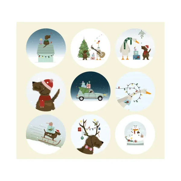 Kerstkaarten Frits met 8 unieke designs incl sluitstickers - Afbeelding 3