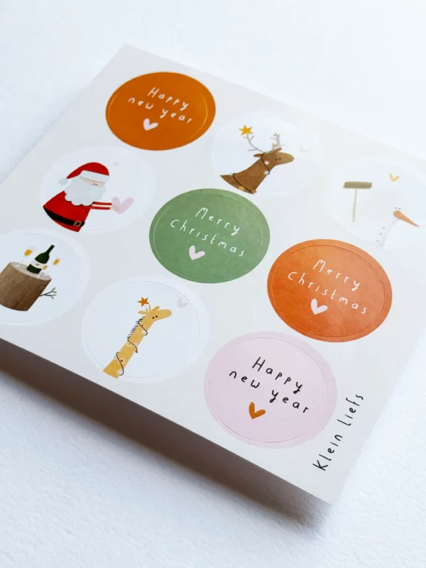 Setje van 8 kerstkaarten incl. enveloppen en stickervel - Afbeelding 3